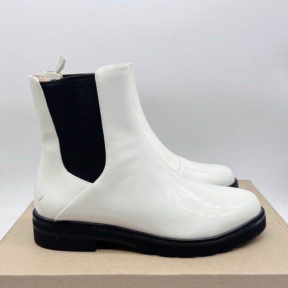 STUART WEITZMAN Dylan Leather Chelsea Boots Bootie White US 7.5 EU 38 - Picture 5 of 13